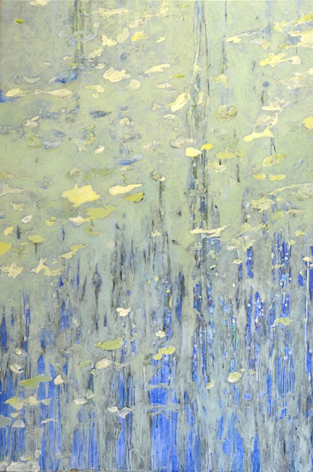 situatie in blauwgroen, acryl op doek, 100x150cm, 2014