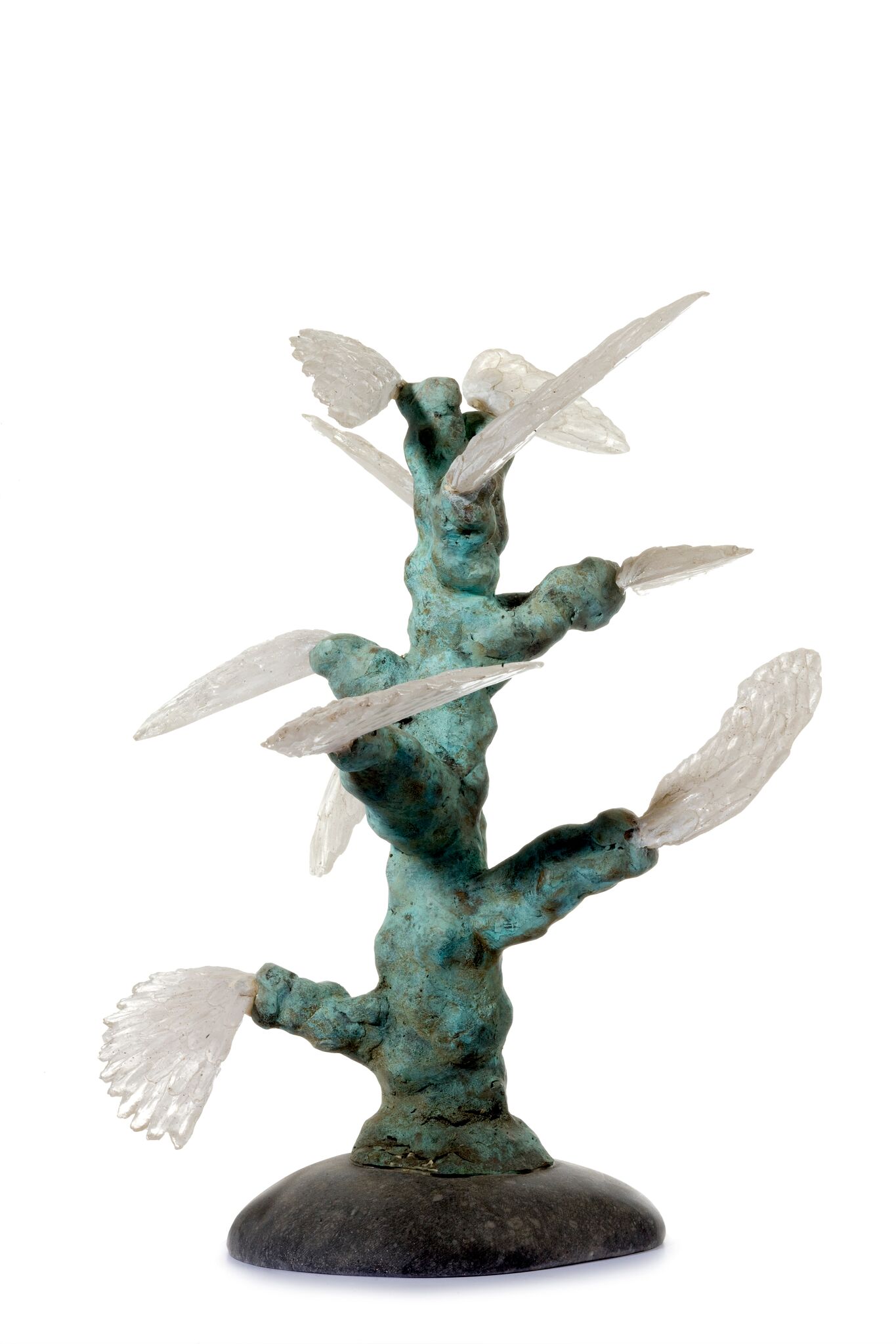 (11)Angel tree, jaar 2009, materiaal brons, giethars, h 30x20cm_preview