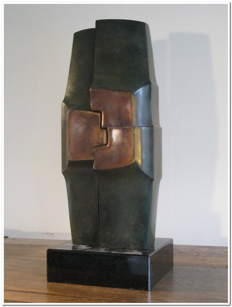 Dubbelfiguur, brons, 44 x 19 cm